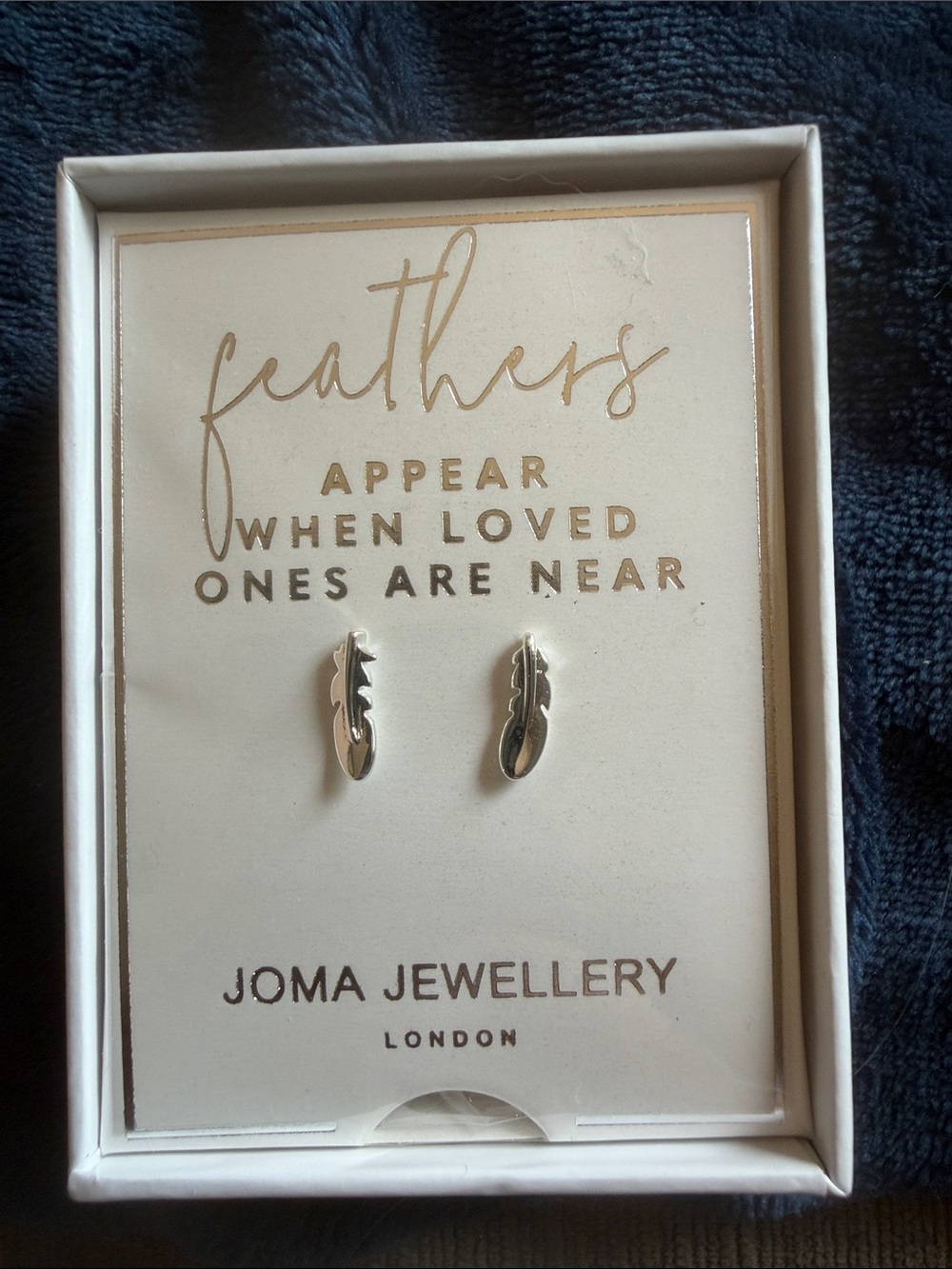 Silver Plated Feather Stud Earrings